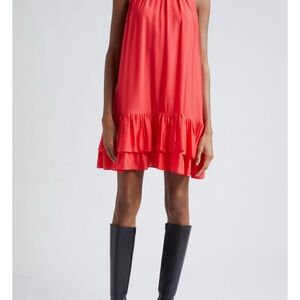 Alice + Olivia Poppy Red Ruffled Tiered Mini Dress